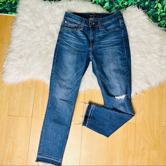 J. Crew Mercantile blue jeans distressed style casual size 25 - Picture 2 of 11